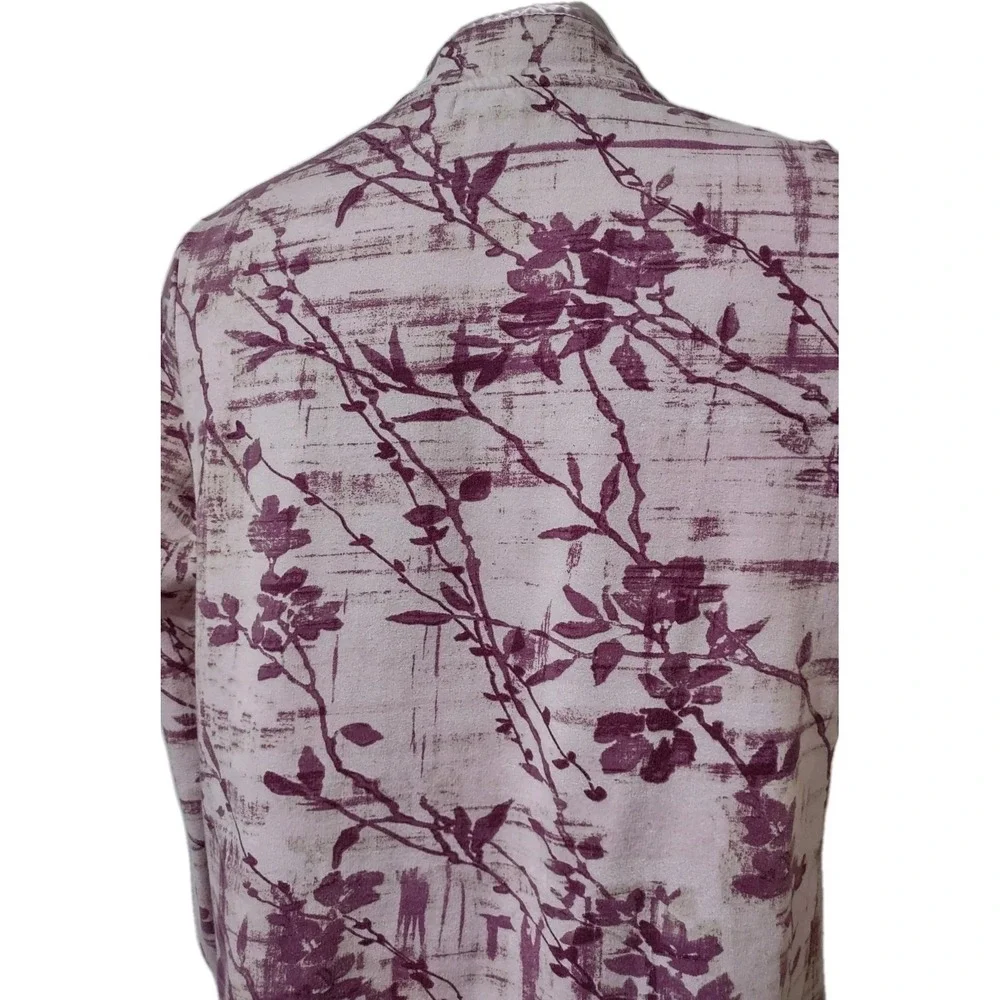 Sag Harbor‎ Floral Sweat Jacket Women's Size X- Large Long Sleeve  Full Zip Pink